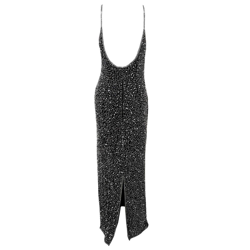 Laurence Kazar Vintage Beaded Silver Sequins Dress - Picture 6 of 7